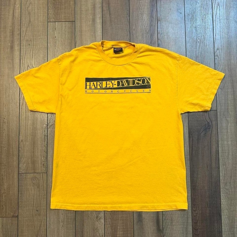 Vintage Harley Davidson Yellow T Shirt Men's XL Four‎ River Paducah Grand Rivers - Picture 2 of 5